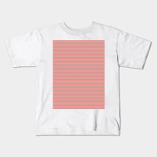 Thin red and white stripes pattern Kids T-Shirt